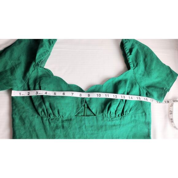 SALONI Emerald Green Scalloped Midi Dress - Picture 4 of 7